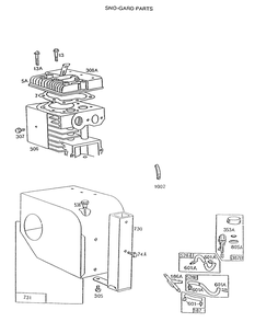 Sno-Gard, Fuel Primer Assembly Diagram and Parts List for 195431-2234-XX  Briggs and Stratton Engine